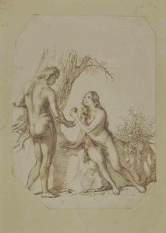 Adam and Eve - Drawing - 1849