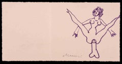 Akt einer Frau – Markierungszeichnung von Mino Maccari – 1970