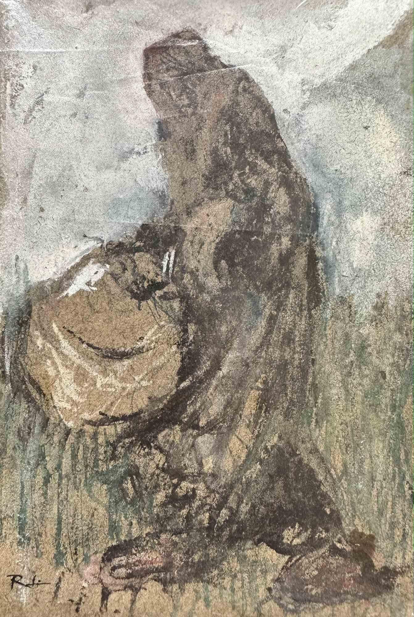 The Woman is an artwork realized by Gabriele Galantara in 1905 Century.

Drawing in tempera, ink, and watercolor.

Monogrammed RL.

The status of preservation is good, aged.

Gabriele Galantara (1865-1937) was a journalist and one of the leading