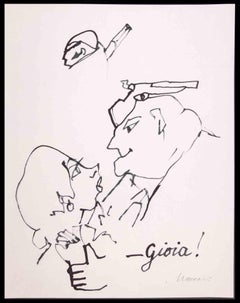 Mr. Gioia - Drawing by Mino Maccari - 1970s