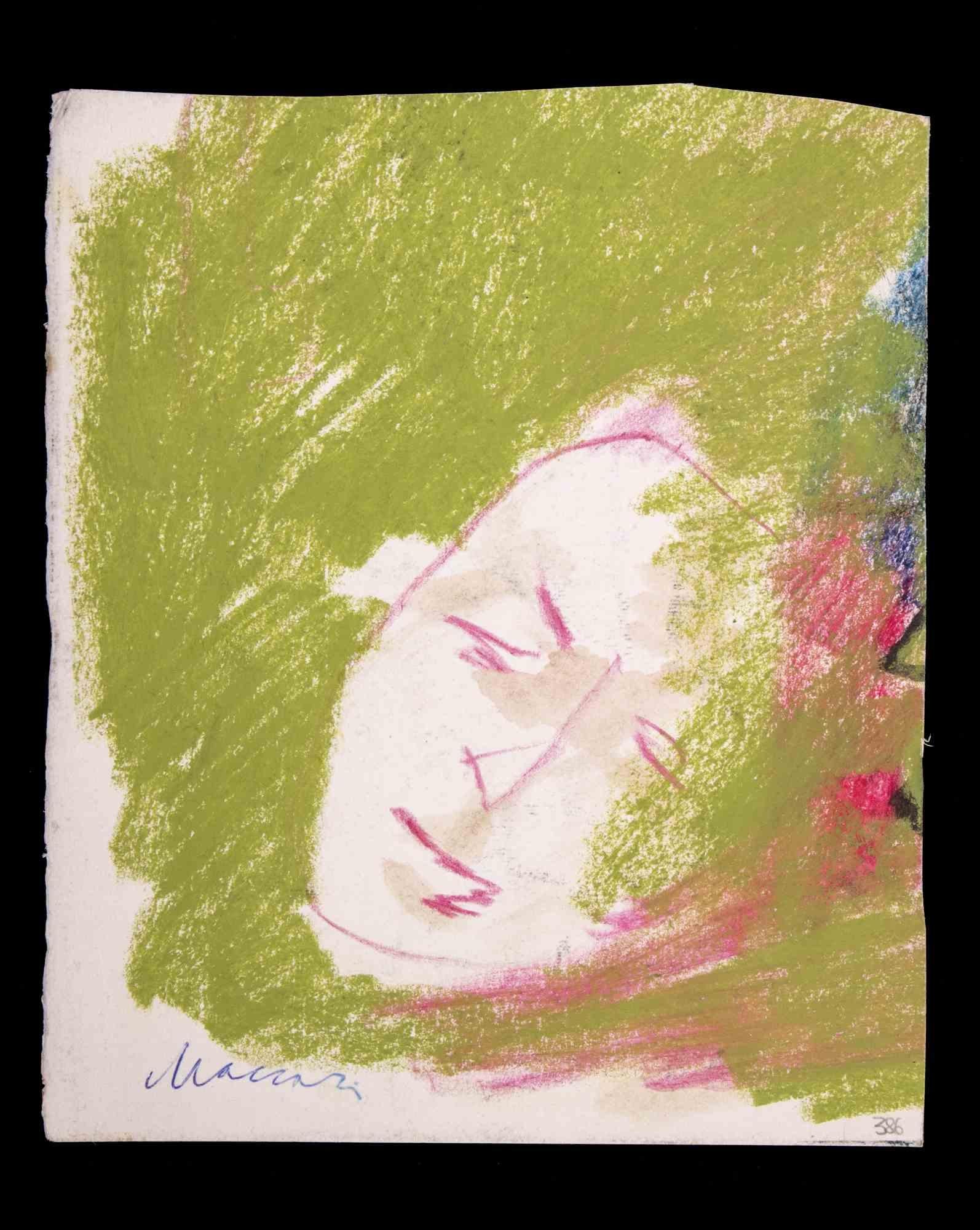 Das Gesicht ist eine Pastellzeichnung von Mino Maccari  (1924-1989) in den 1980er Jahren.

Handsigniert am unteren Rand.

Guter Zustand auf einer kleinen Pappe.

Mino Maccari (Siena, 1924-Rom, 16. Juni 1989) war ein italienischer Schriftsteller,