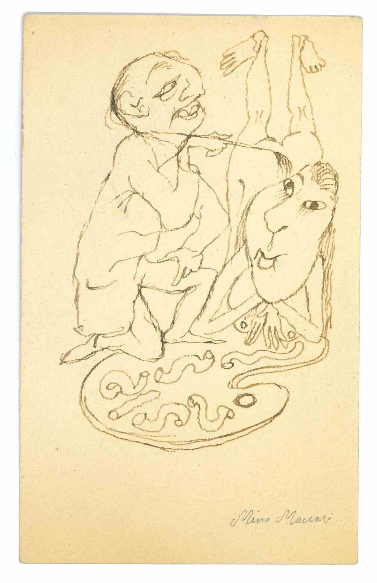Der Maler – Zeichnung von Mino Maccari – 1930er Jahre