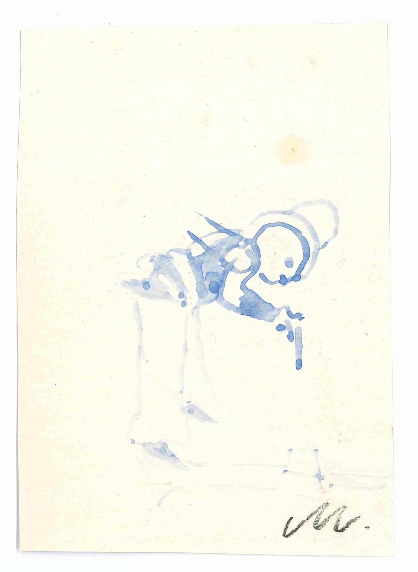 The Shoot  Zeichnung von Mino Maccari – 1960er Jahre
