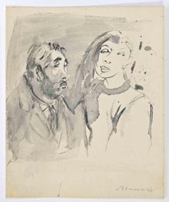 Vintage The Couple  - Drawing by Mino Maccari - 1940s