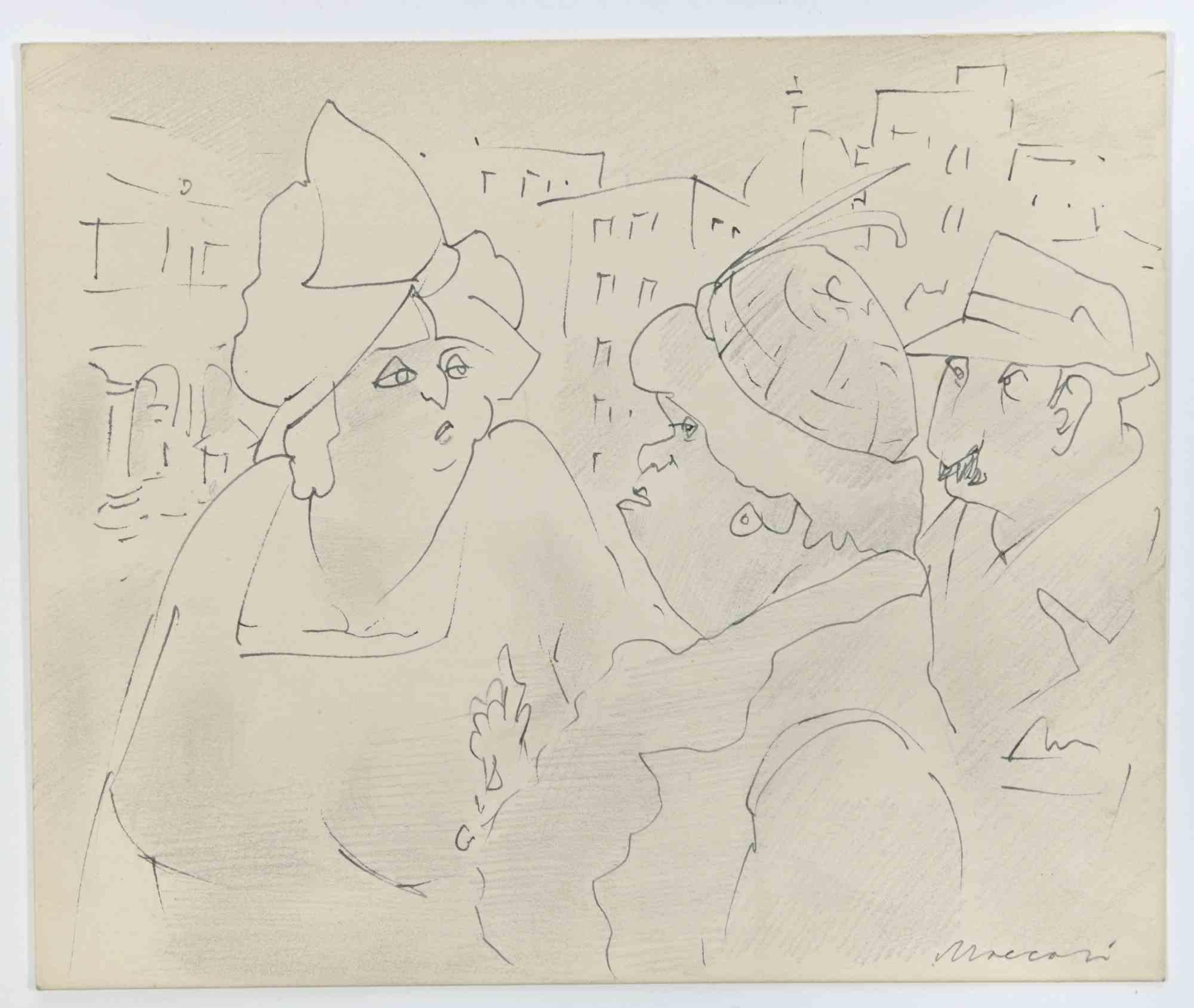 Snobby is a Pen Drawing realized by Mino Maccari  (1924-1989) in the 1960s.

Hand-signed on the lower margin.

Good condition.

Mino Maccari (Siena, 1924-Rome, June 16, 1989) was an Italian writer, painter, engraver and journalist, winner of the