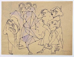 Retro The Puzzling Show - Drawing by Mino Maccari - 1960s