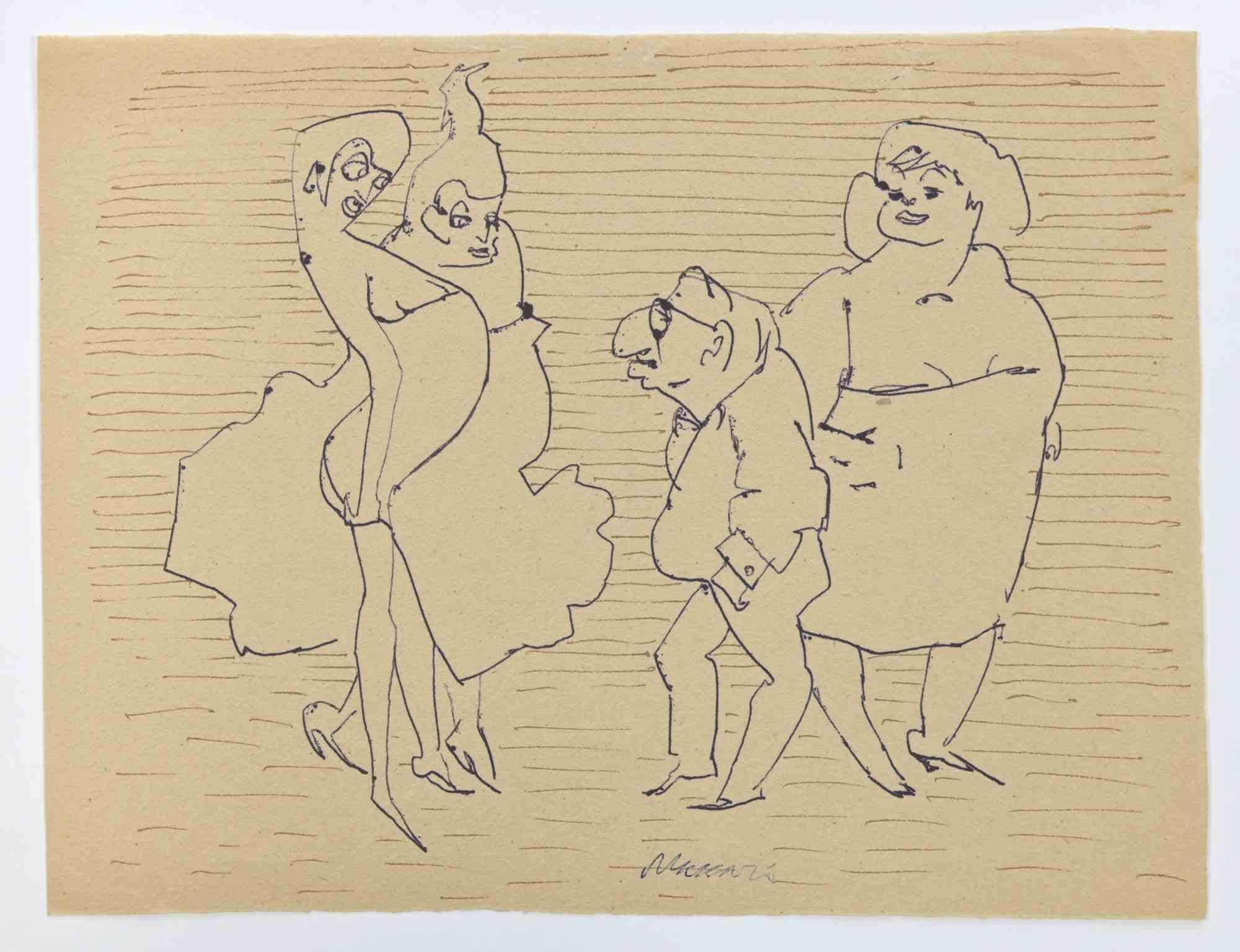 Flirtatious Women is a Pen Drawing realized by Mino Maccari  (1924-1989) in 1960s.

Hand-signed in the lower margin.

Good condition.

Mino Maccari (Siena, 1924-Rome, June 16, 1989) was an Italian writer, painter, engraver and journalist, winner of