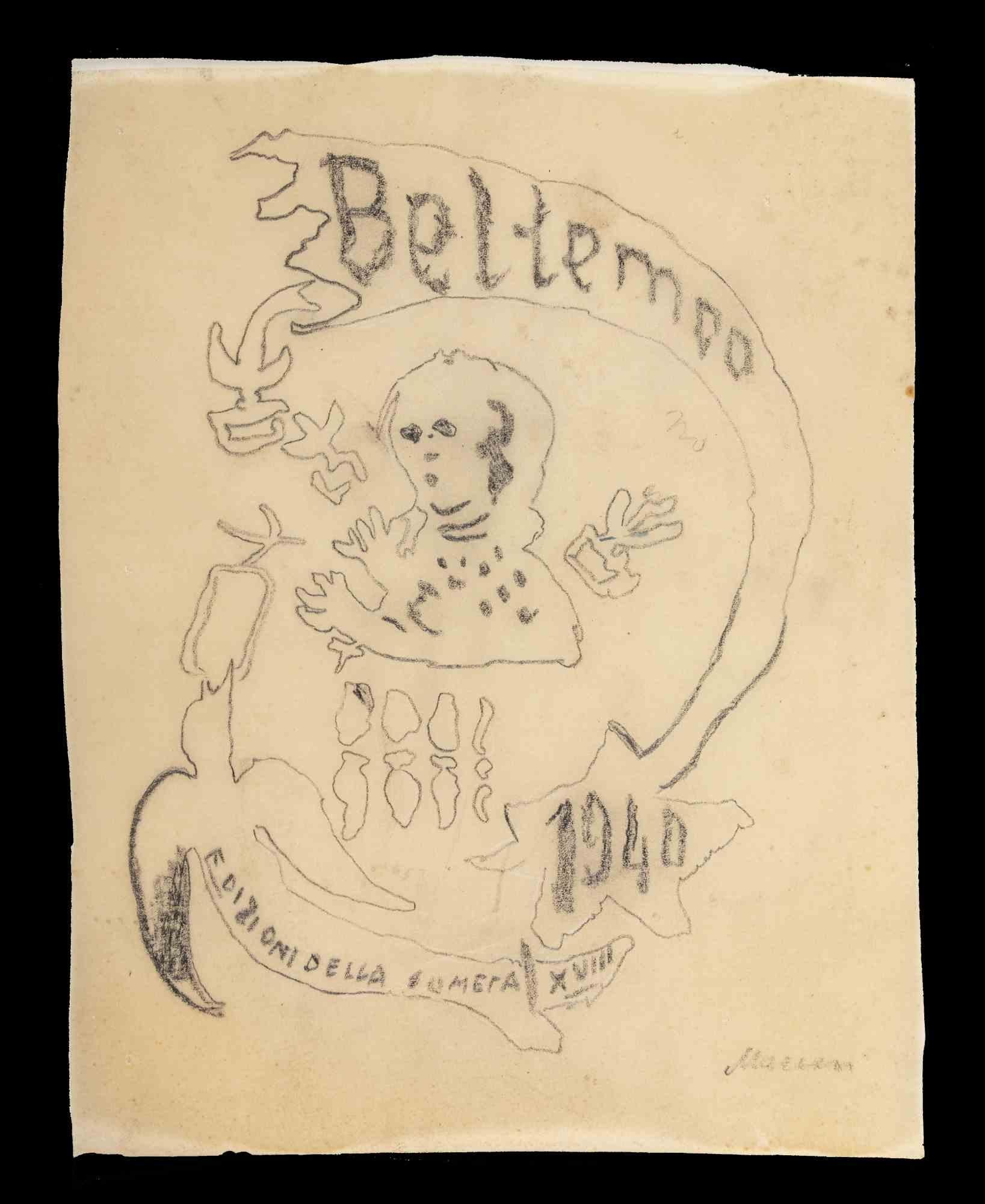 Beltempo (Good Time)  is a Pencil Drawing realized by Mino Maccari  (1924-1989) in 1940s.

Hand-signed on the lower margin.

Good condition on a little paper, artist proof for the cover of the magazine "Beltempo".

Mino Maccari (Siena, 1924-Rome,