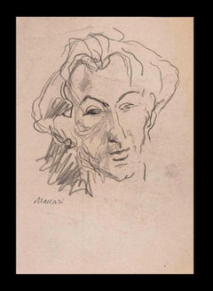 Porträt – Zeichnung von Mino Maccari – 1935