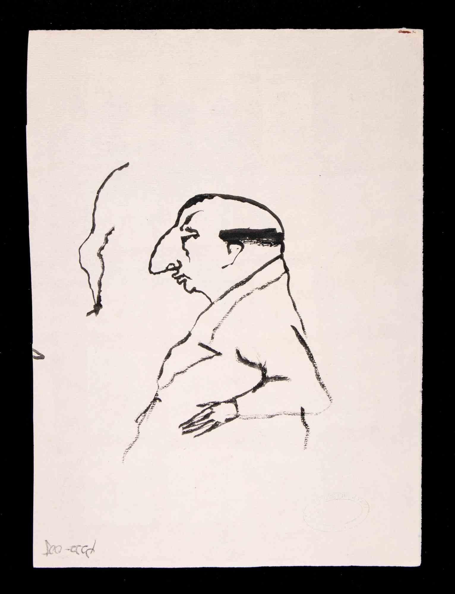The Talking Cards – Zeichnung von Mino Maccari – 1948 im Angebot 1