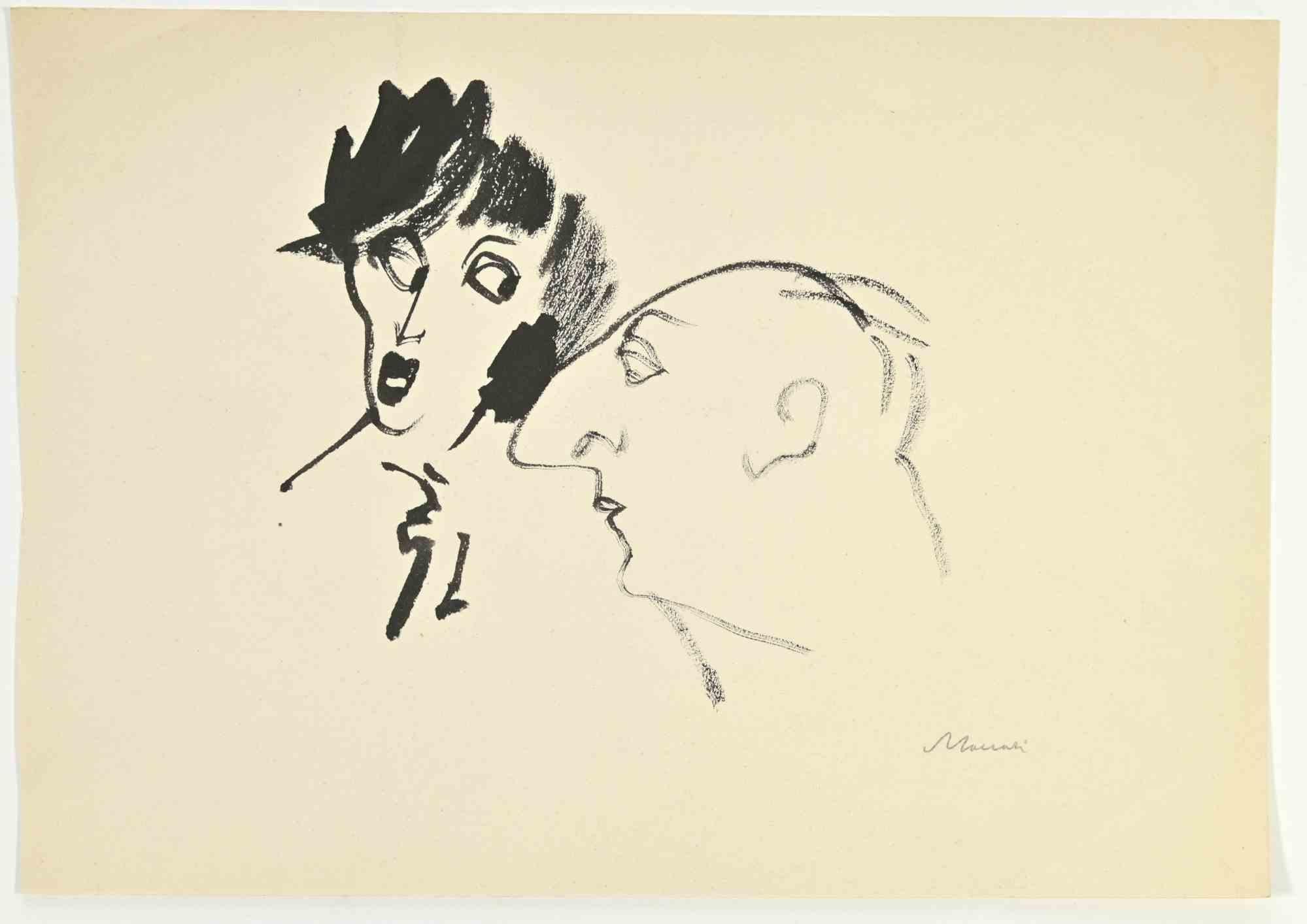 Portraits - Drawing by Mino Maccari - 1950s