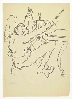 The Figure - Drawing by Mino Maccari - 1950s