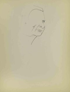 Sketch for a Portrait - Drawing by Flor David - Mid 20th Century