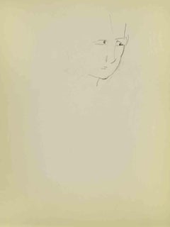 Sketch for a Portrait - Drawing by Flor David - Mid 20th Century