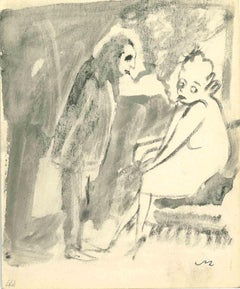Smokers  - Drawing by Mino Maccari - 1940s