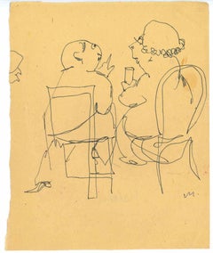 Vintage Why Be Difficult - Drawing by Mino Maccari - 1955