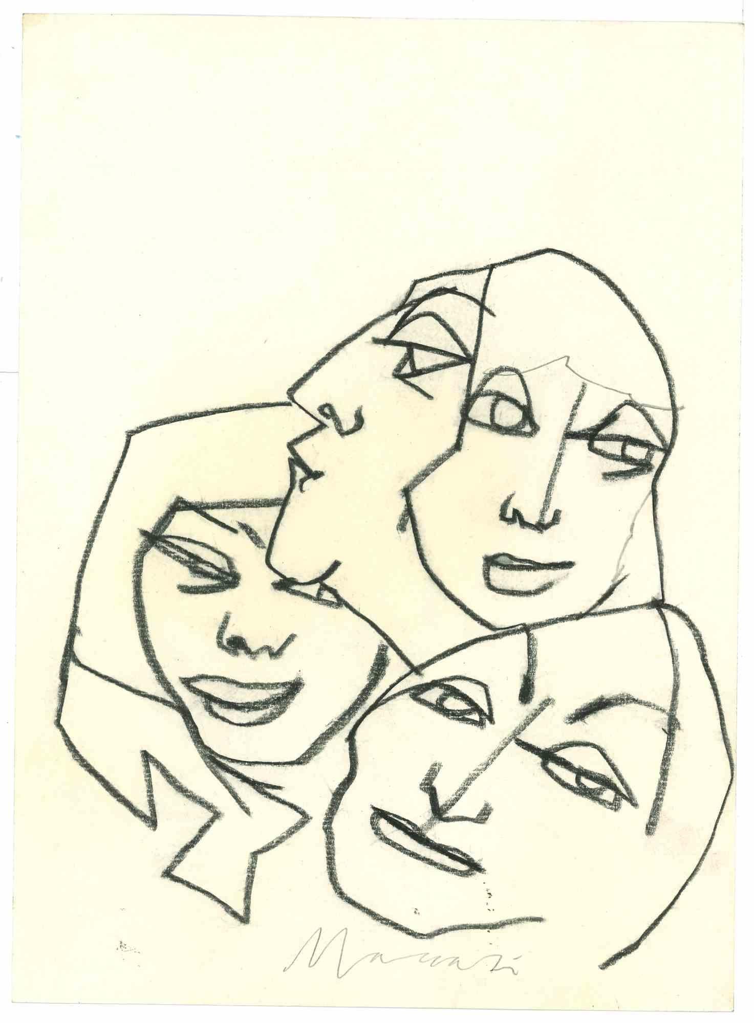 Faces ist eine Kohlezeichnung realisiert von Mino Maccari  (1924-1989) in den 1980er Jahren.

Handsigniert am unteren Rand.

Gute Bedingungen.

Mino Maccari (Siena, 1924-Rom, 16. Juni 1989) war ein italienischer Schriftsteller, Maler, Graveur und