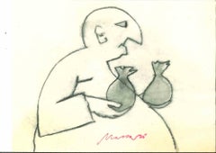 The Cashier – Zeichnung von Mino Maccari – 1970er Jahre