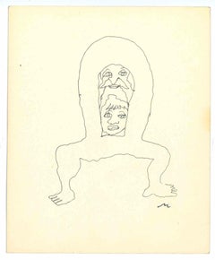 Body détaché - Drawing de Mino Maccari - Années 1960