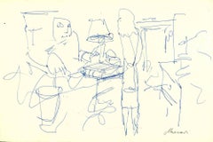Vintage The Office - Drawing by Mino Maccari - 1950s