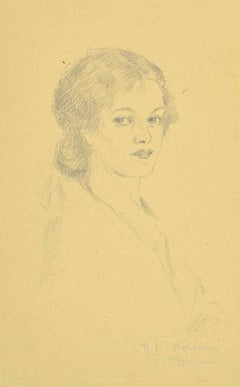 Porträt – Zeichnung von Augusto Monari – frühes 20. Jahrhundert