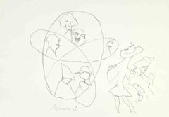 Retro Atomic Dance - Drawing by Mino Maccari - 1960s
