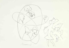 Vintage Atomic Dance - Drawing by Mino Maccari - 1960s