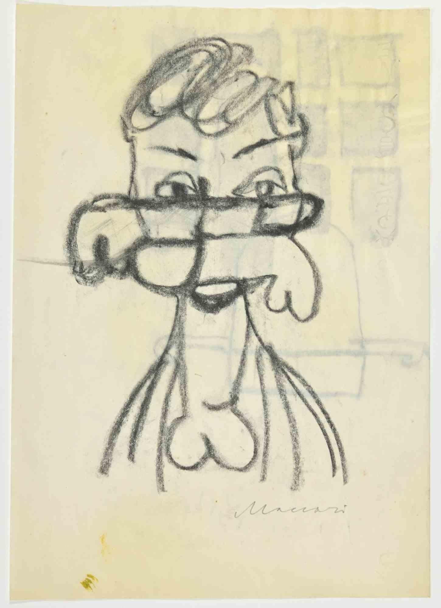 Erotic Fantasy ist eine Kohlezeichnung von Mino Maccari  (1924-1989) in den 1960er Jahren.

Handsigniert auf der Unterseite, mit einer weiteren Zeichnung auf der Rückseite.

Guter Zustand.

Mino Maccari (Siena, 1924-Rom, 16. Juni 1989) war ein