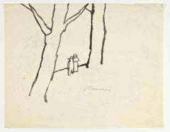 Into the Woods - Drawing de Mino Maccari - Années 1960