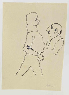 Figuren – Zeichnung von Mino Maccari – 1960er Jahre