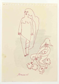 Achieved - Drawing de Mino Maccari - Années 1960
