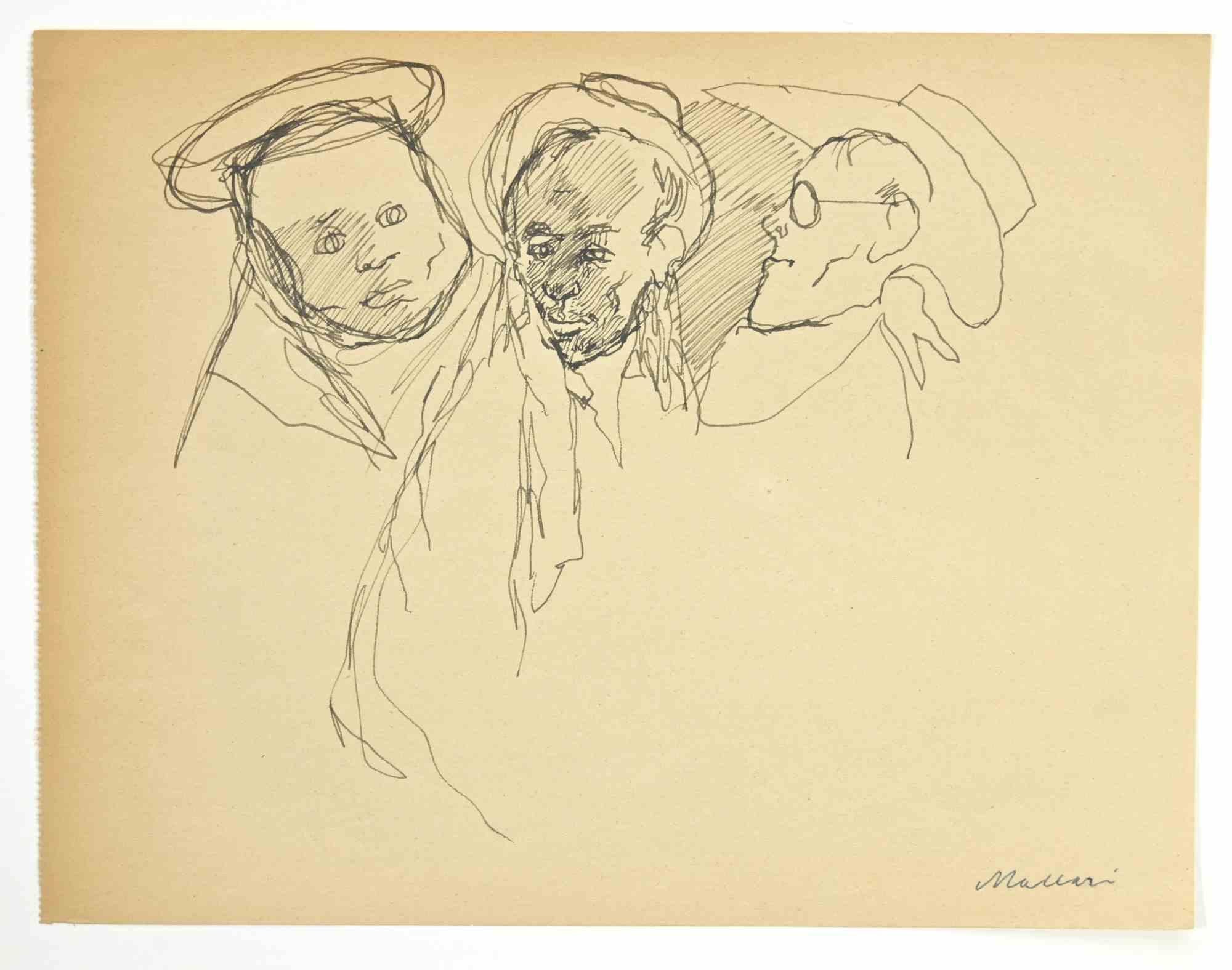 Figures is a china ink Drawing realized by Mino Maccari  (1924-1989) in the 1960s.

Hand-signed on the lower.

Good condition.

Mino Maccari (Siena, 1924-Rome, June 16, 1989) was an Italian writer, painter, engraver and journalist, winner of the