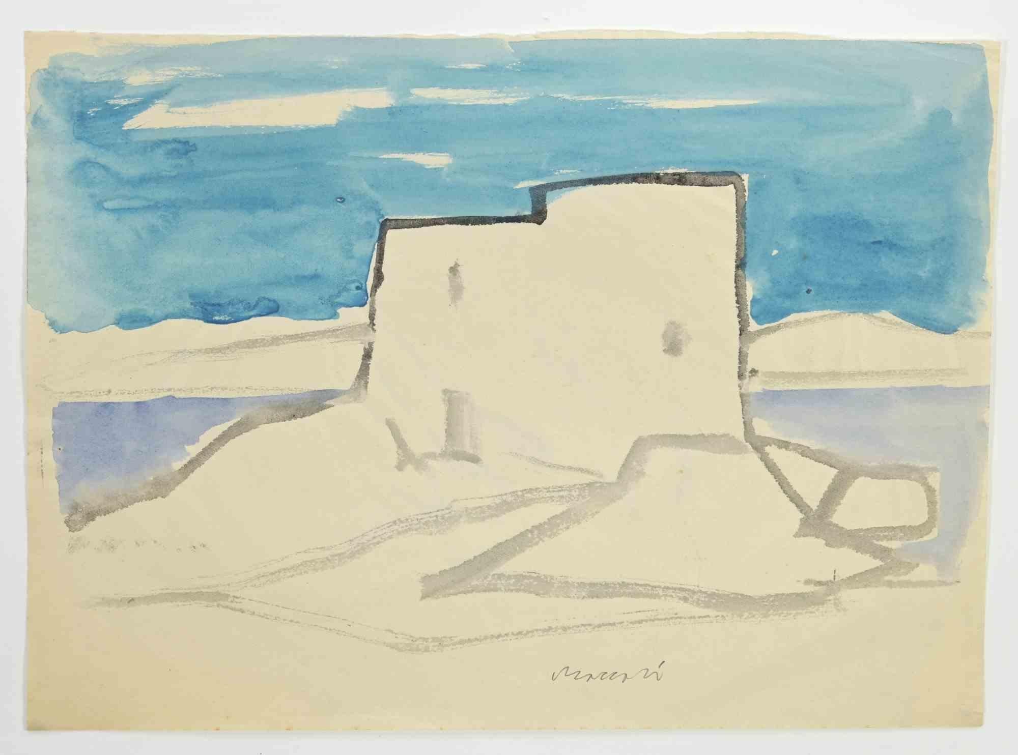 The Seascape – Zeichnung von Mino Maccari – 1960er Jahre