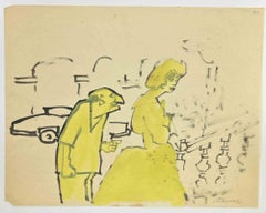 Figures - Drawing by Mino Maccari - 1960s