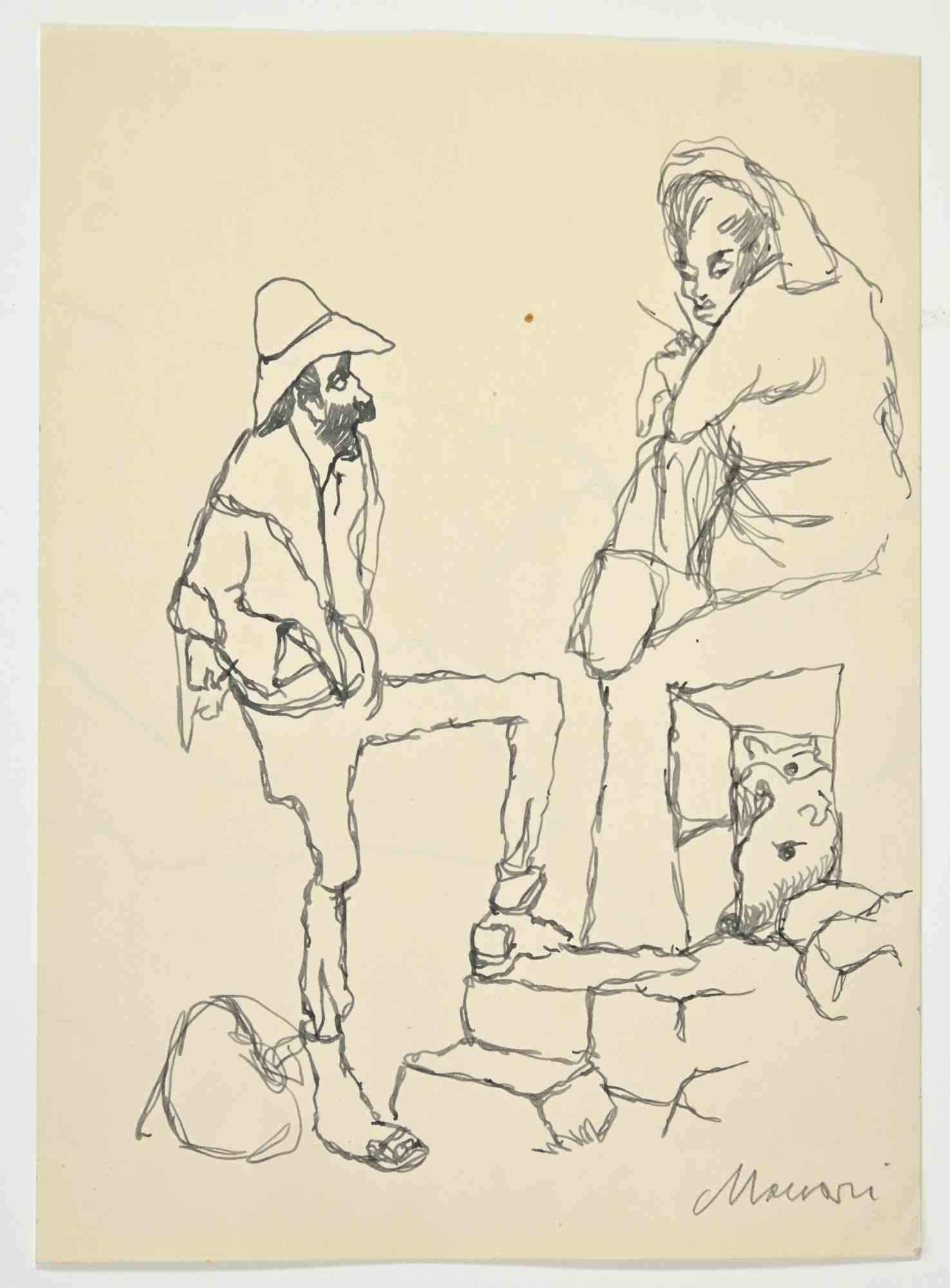 Prisoners is a Pen Drawing realized by Mino Maccari  (1924-1989) in the 1960s.

Hand-signed on the lower.

Good condition.

Mino Maccari (Siena, 1924-Rome, June 16, 1989) was an Italian writer, painter, engraver and journalist, winner of the
