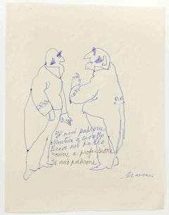 Godfather - Drawing de Mino Maccari - Années 1960