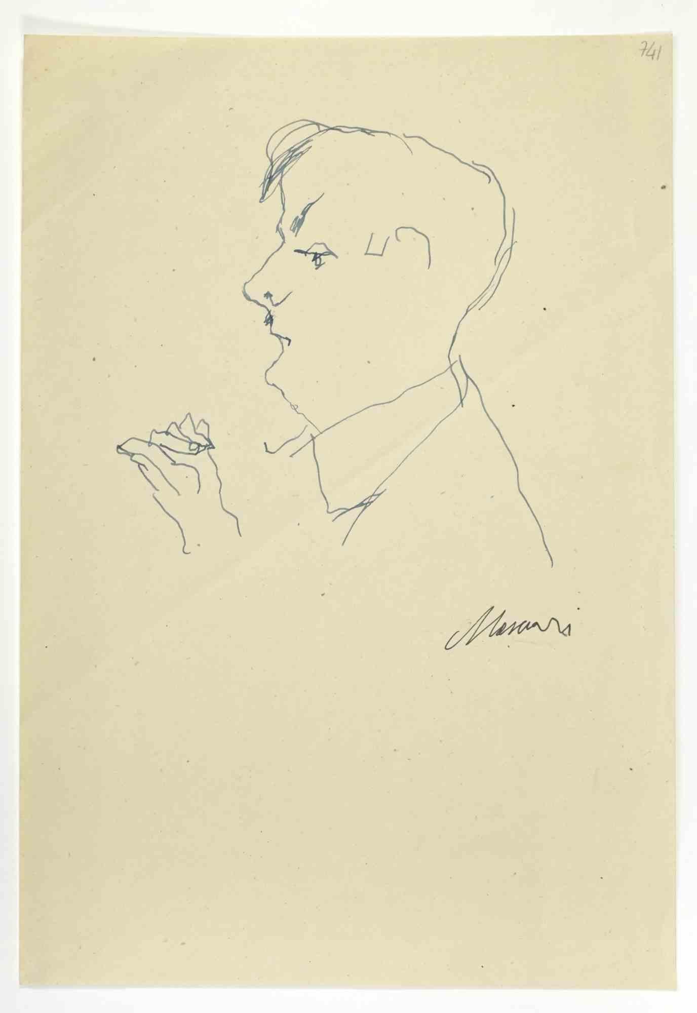 Profile is a Pen Drawing realized by Mino Maccari  (1924-1989) in the 1960s.

Hand-signed on the lower.

Good condition.

Mino Maccari (Siena, 1924-Rome, June 16, 1989) was an Italian writer, painter, engraver and journalist, winner of the