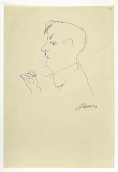 Profile - Drawing de Mino Maccari - Années 1960