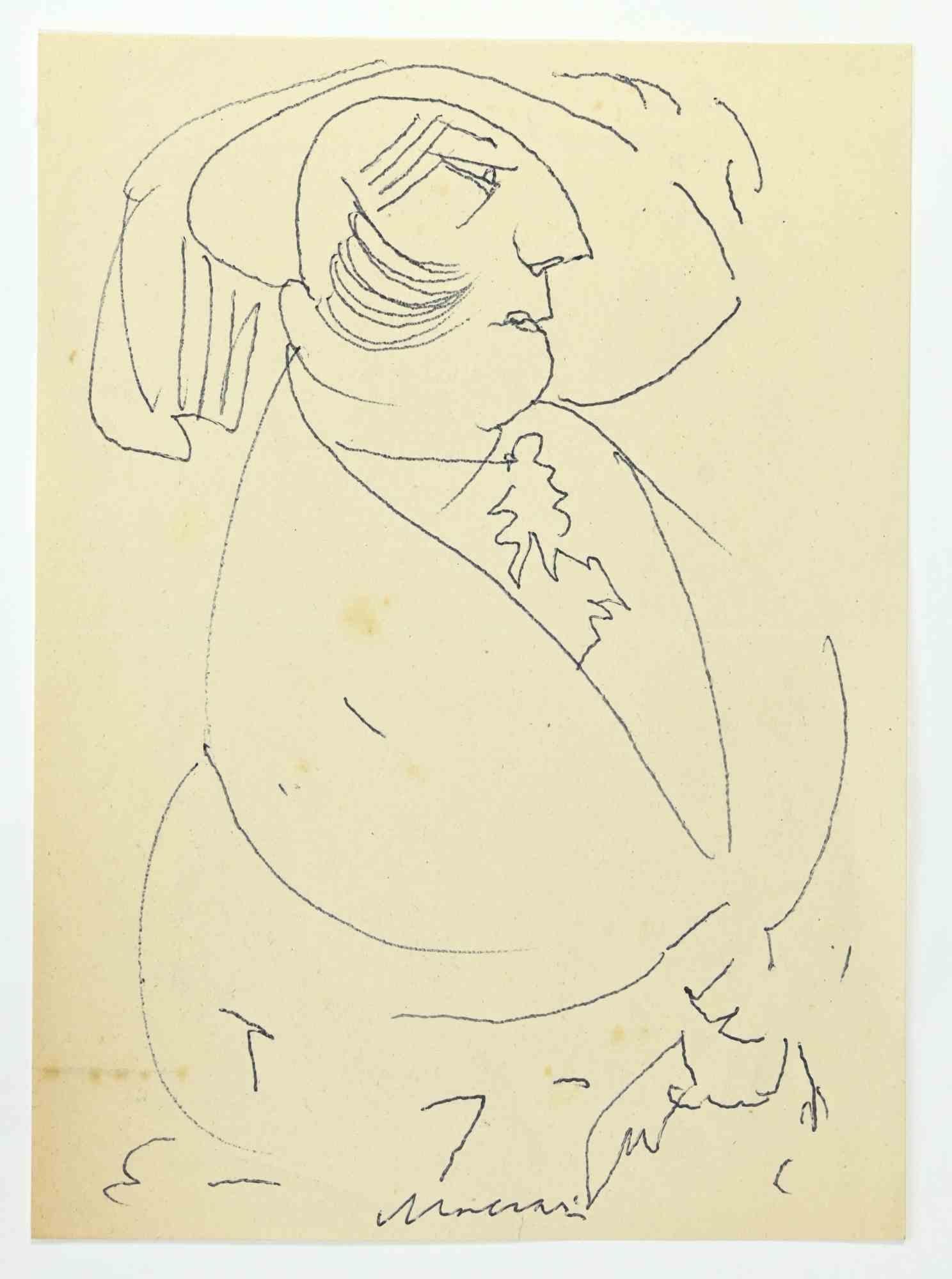 The Lady is a China Ink Drawing realized by Mino Maccari  (1924-1989) in the 1960s.

Hand-signed on the lower.

Good conditions.

Mino Maccari (Siena, 1924-Rome, June 16, 1989) was an Italian writer, painter, engraver and journalist, winner of the