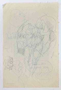 Profiles - Drawing by Mino Maccari - 1960s