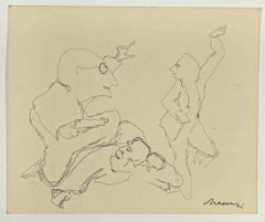 Figures - Drawing by Mino Maccari - 1960s