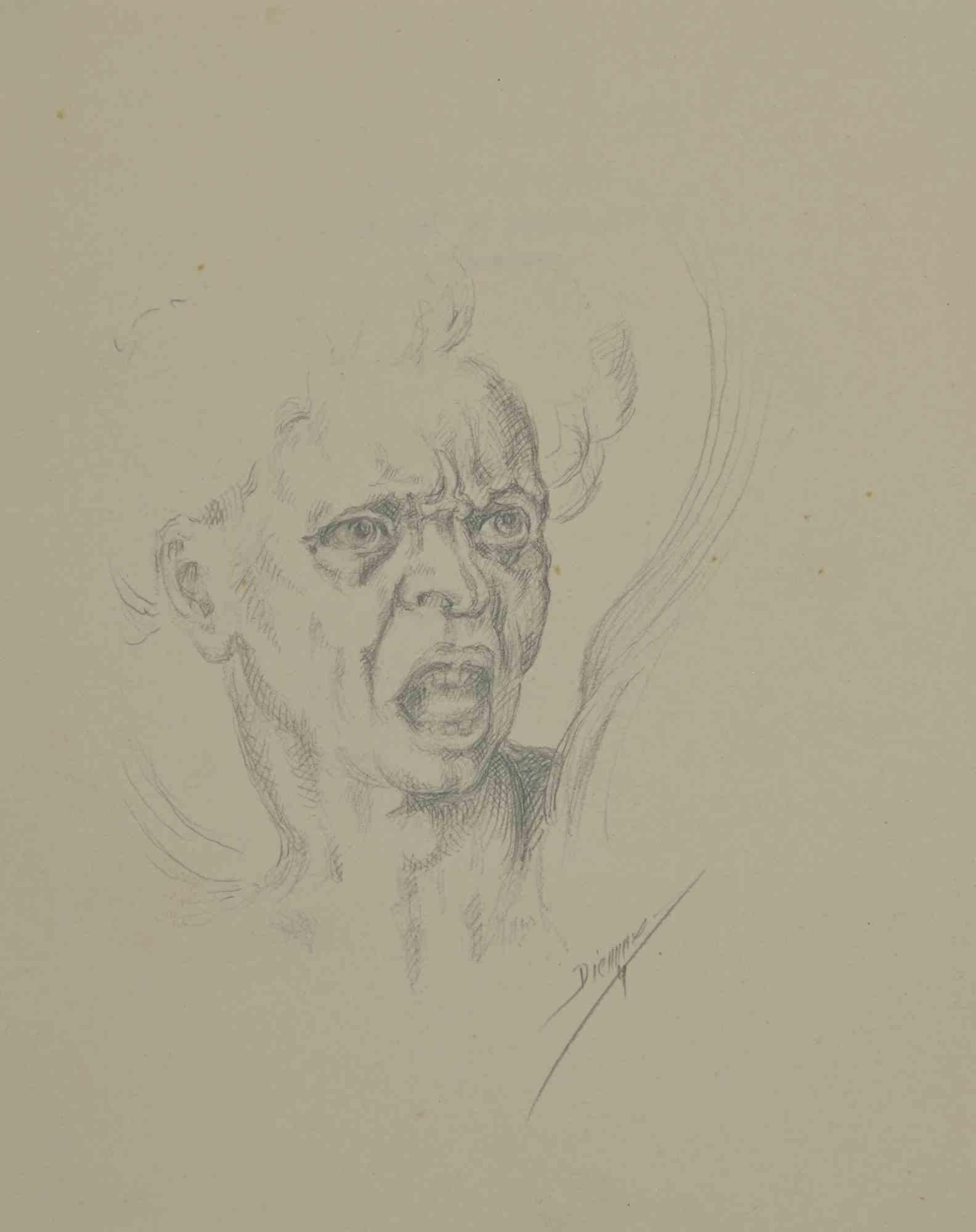 Portrait is a Drawing in pencil realized by Augusto Monari in the Early-20th Century.

Hand-signed on the lower.

Good conditions, including a creamy-colored Passepartout.

The artwork is depicted through confident strokes in a well-balanced