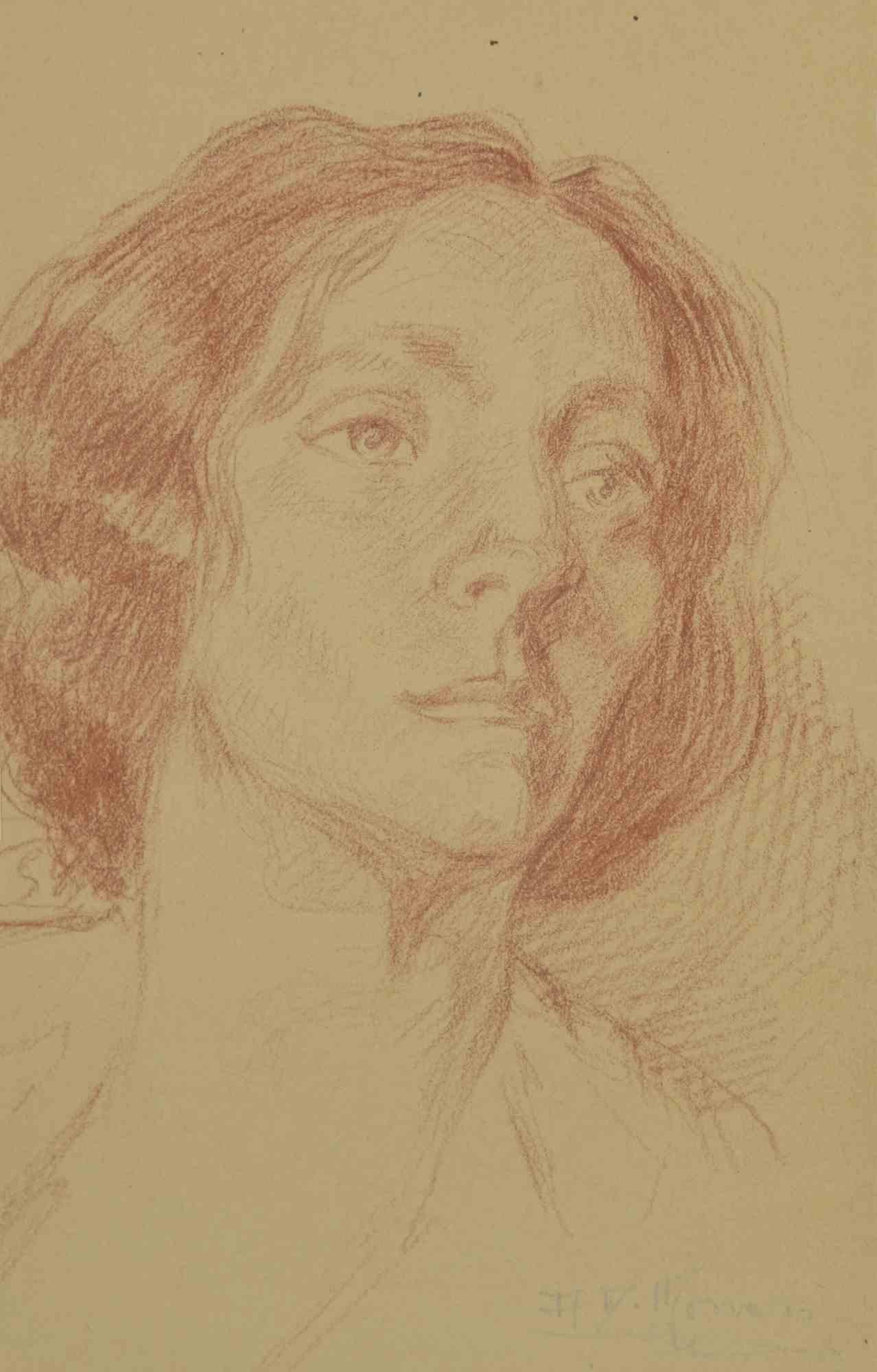 Portrait is a Drawing in pencil realized by Augusto Monari in the Early-20th Century.

Hand-signed on the lower.

Good conditions, including a creamy-colored Passepartout.

The artwork is depicted through confident strokes in a well-balanced