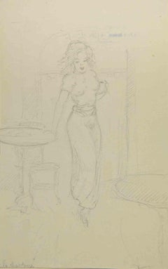 Frau – Zeichnung von Augusto Monari – frühes 20. Jahrhundert