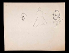 Figures - Drawing by Mino Maccari - 1965