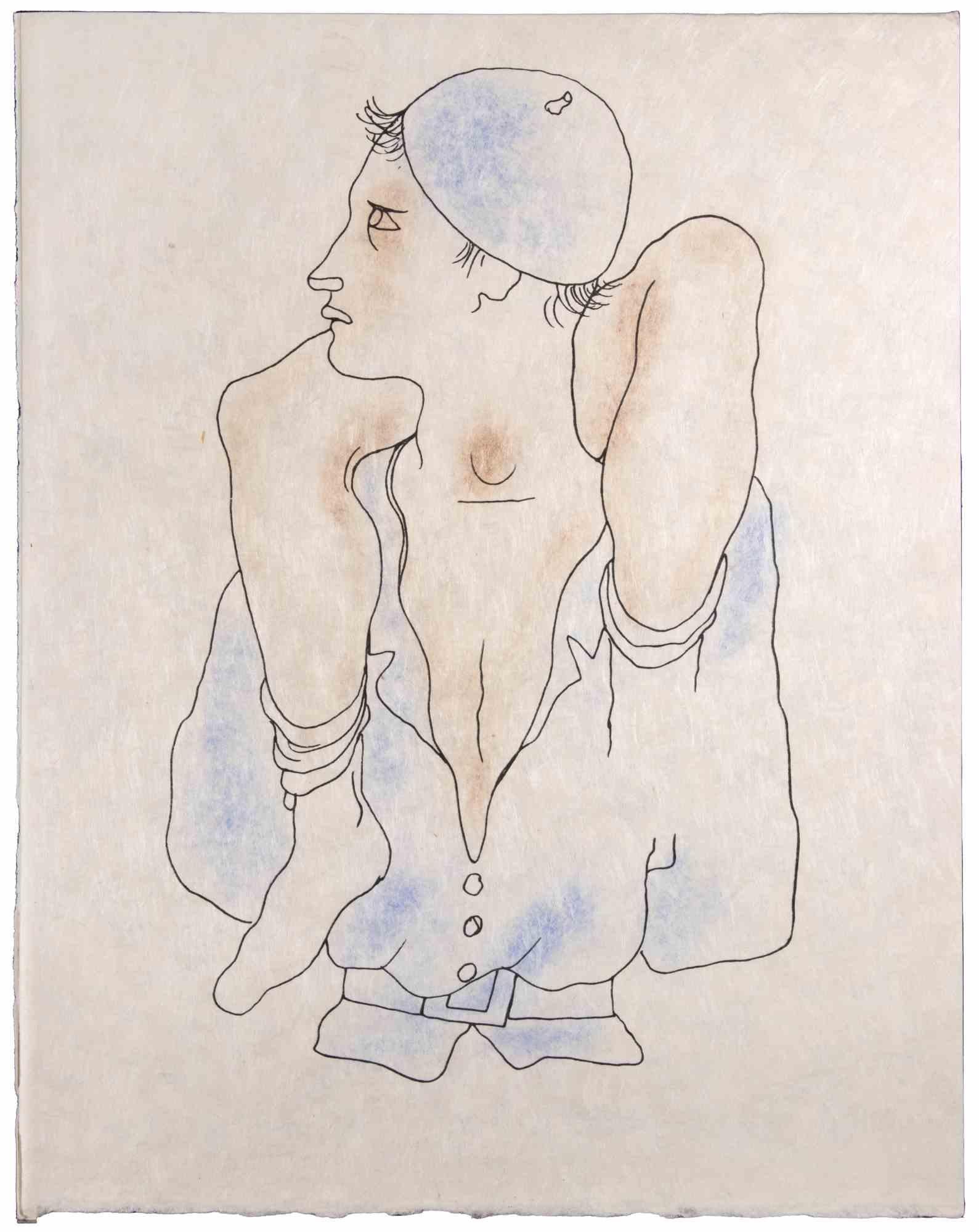Straddling - Lithograph by Jean Cocteau - 1930