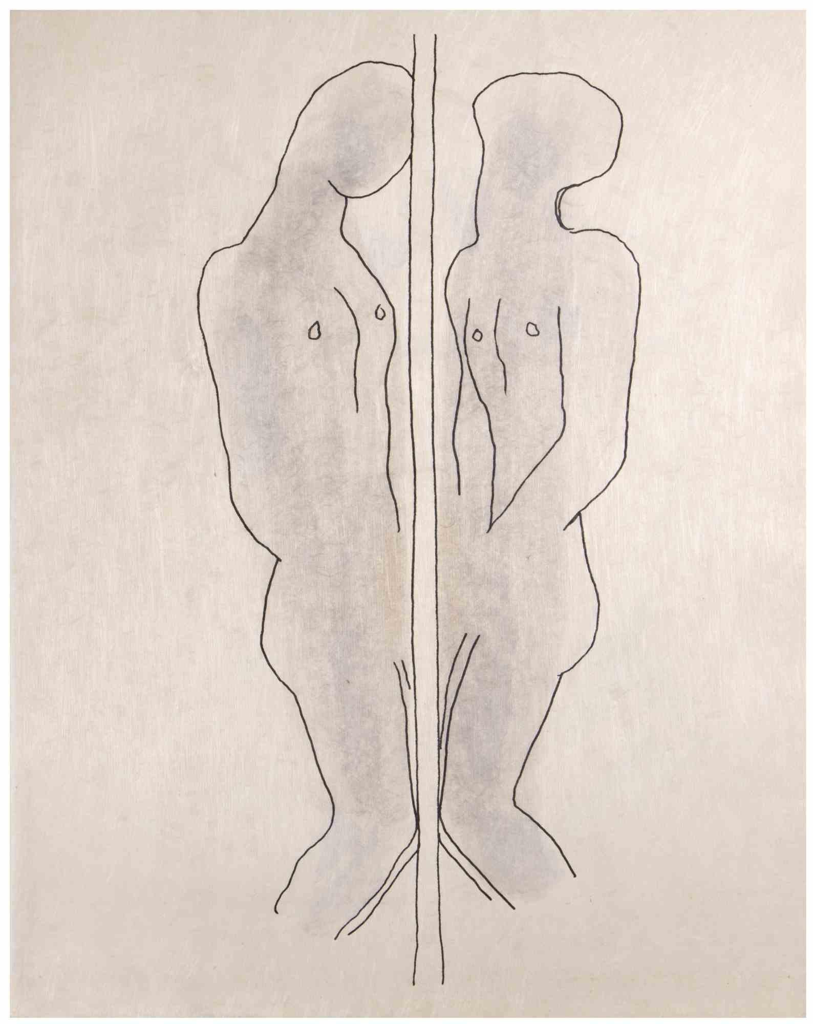 Figure is a Colored lithograph realized on japan paper by Jean Cocteau (1889 -1963) in 1930 ca. 

French draftsman, poet, essayist, playwright, librettist, film director.

Excellent condition, no signature.

The artwork represents a young man.

Jean