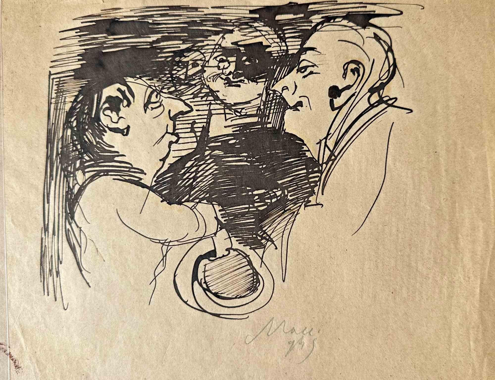 Figures is a China ink Drawing realized by Mino Maccari  (1924-1989) in 1945 ca.

Hand-signed on the lower.

Good conditions.

Mino Maccari (Siena, 1924-Rome, June 16, 1989) was an Italian writer, painter, engraver and journalist, winner of the
