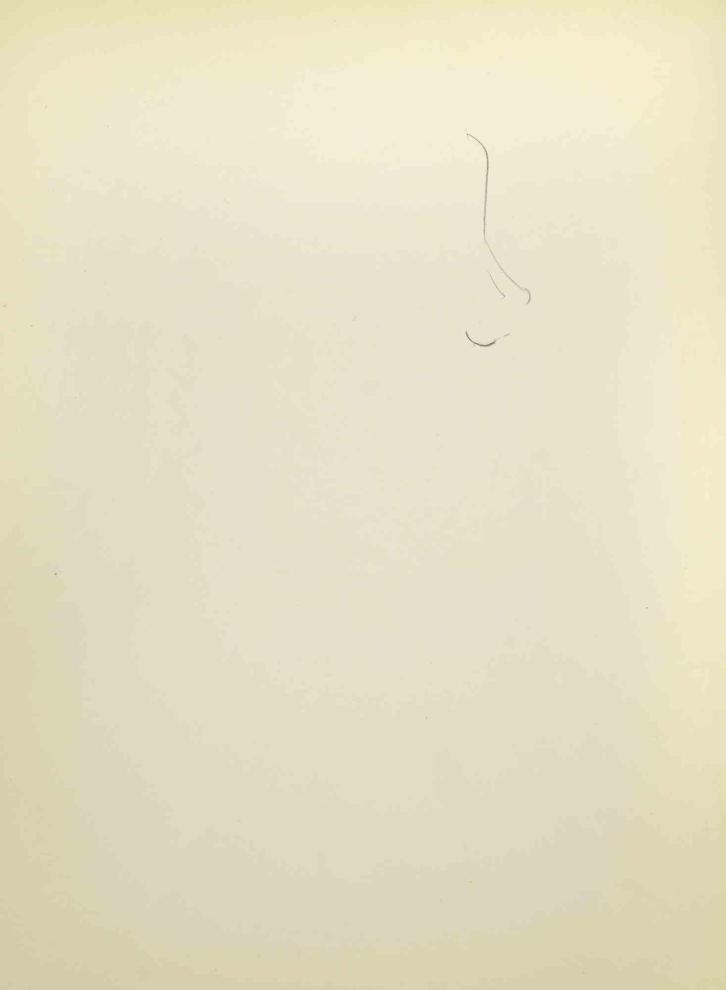 Esquisse d'un portrait - Dessin de Flor David - Milieu du XXe siècle