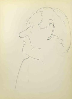 Sketch for a Portrait - Drawing by Flor David - Mid 20th Century